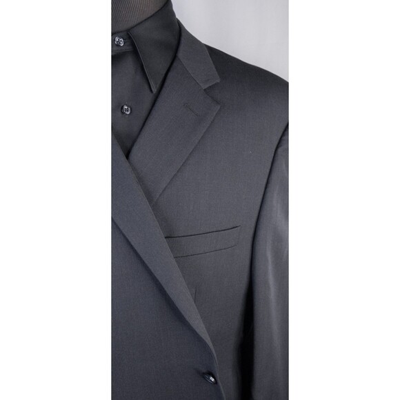 Pronto Uomo 2-Buttn Platinum Charcoal Blazer Wool Sport Coat Suit Jacket Sz 50L - Picture 4 of 13